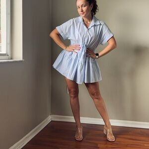 ZARA Light Blue Short Sleeve Dress